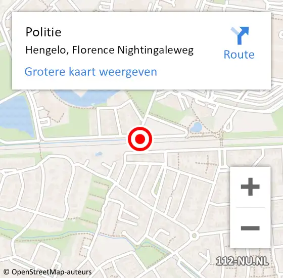 Locatie op kaart van de 112 melding: Politie Hengelo, Florence Nightingaleweg op 18 juli 2023 00:55