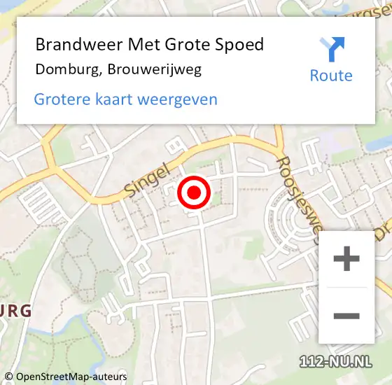 Locatie op kaart van de 112 melding: Brandweer Met Grote Spoed Naar Domburg, Brouwerijweg op 18 juli 2023 03:27