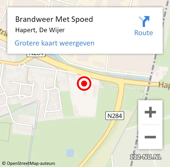 Locatie op kaart van de 112 melding: Brandweer Met Spoed Naar Hapert, De Wijer op 18 juli 2023 03:38