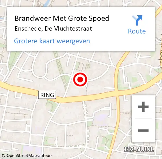 Locatie op kaart van de 112 melding: Brandweer Met Grote Spoed Naar Enschede, De Vluchtestraat op 18 juli 2023 03:53