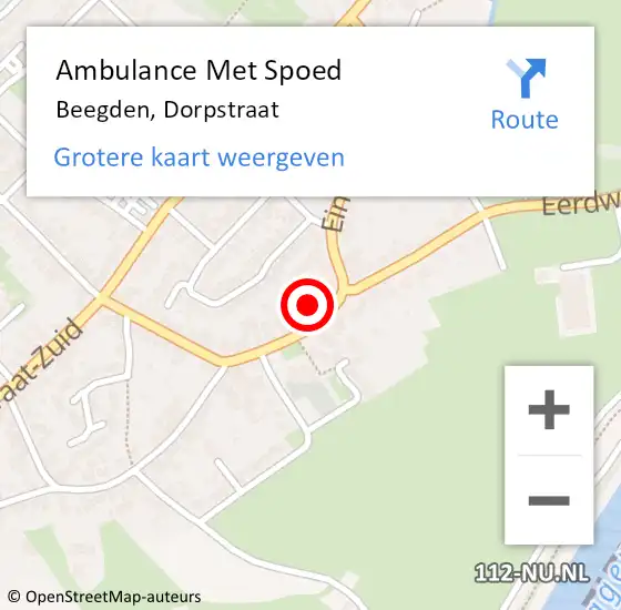 Locatie op kaart van de 112 melding: Ambulance Met Spoed Naar Beegden, Dorpstraat op 18 juli 2023 05:43