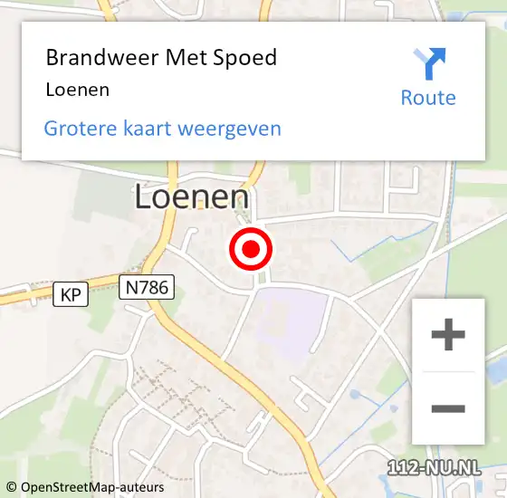 Locatie op kaart van de 112 melding: Brandweer Met Spoed Naar Loenen op 18 juli 2023 06:02