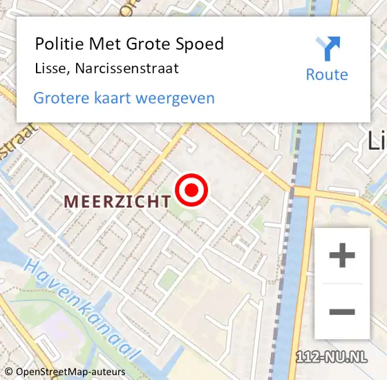 Locatie op kaart van de 112 melding: Politie Met Grote Spoed Naar Lisse, Narcissenstraat op 18 juli 2023 07:43