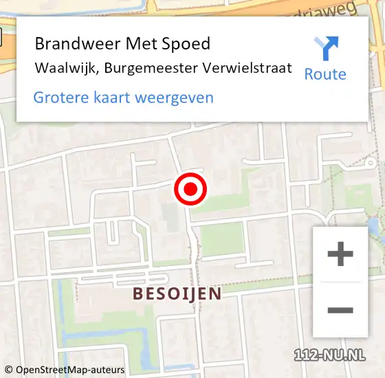 Locatie op kaart van de 112 melding: Brandweer Met Spoed Naar Waalwijk, Burgemeester Verwielstraat op 18 juli 2023 08:14