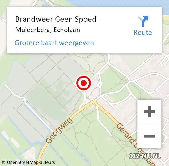 Locatie op kaart van de 112 melding: Brandweer Geen Spoed Naar Muiderberg, Echolaan op 18 juli 2023 08:35