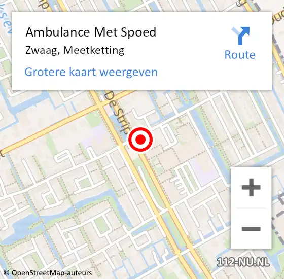 Locatie op kaart van de 112 melding: Ambulance Met Spoed Naar Zwaag, Meetketting op 18 juli 2023 09:35