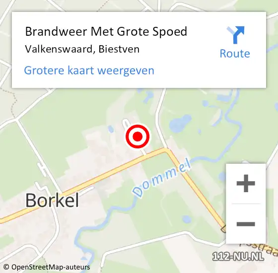 Locatie op kaart van de 112 melding: Brandweer Met Grote Spoed Naar Valkenswaard, Biestven op 18 juli 2023 10:51