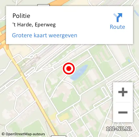 Locatie op kaart van de 112 melding: Politie 't Harde, Eperweg op 18 juli 2023 11:48