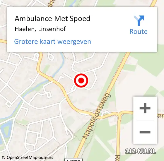Locatie op kaart van de 112 melding: Ambulance Met Spoed Naar Haelen, Linsenhof op 18 juli 2023 11:56
