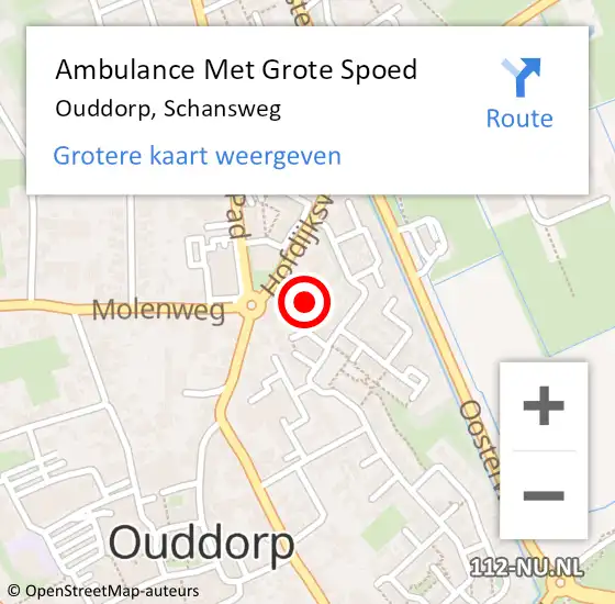 Locatie op kaart van de 112 melding: Ambulance Met Grote Spoed Naar Ouddorp, Schansweg op 18 juli 2023 12:23