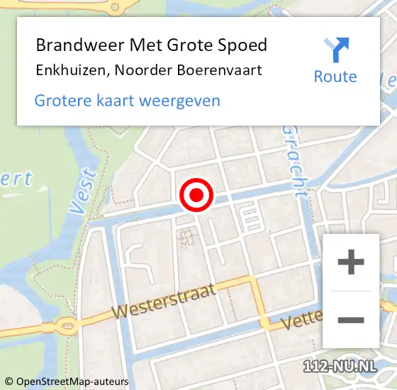 Locatie op kaart van de 112 melding: Brandweer Met Grote Spoed Naar Enkhuizen, Noorder Boerenvaart op 18 juli 2023 12:41