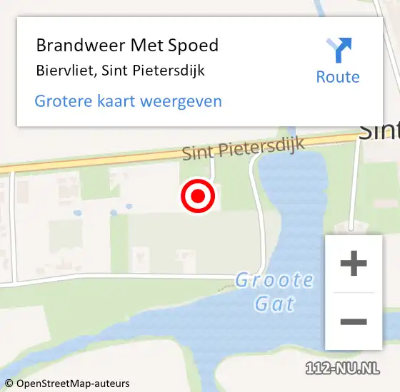 Locatie op kaart van de 112 melding: Brandweer Met Spoed Naar Biervliet, Sint Pietersdijk op 18 juli 2023 15:14