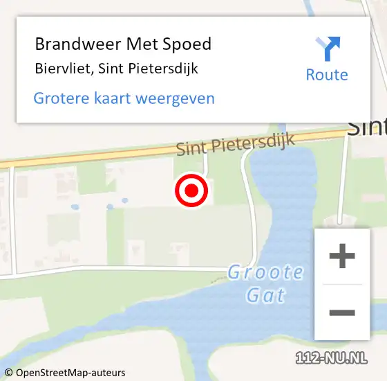 Locatie op kaart van de 112 melding: Brandweer Met Spoed Naar Biervliet, Sint Pietersdijk op 18 juli 2023 15:15