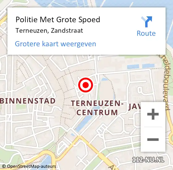 Locatie op kaart van de 112 melding: Politie Met Grote Spoed Naar Terneuzen, Zandstraat op 18 juli 2023 15:18