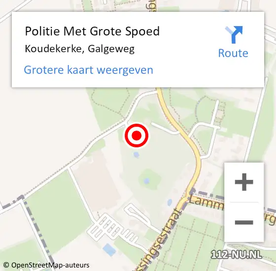 Locatie op kaart van de 112 melding: Politie Met Grote Spoed Naar Koudekerke, Galgeweg op 18 juli 2023 16:31