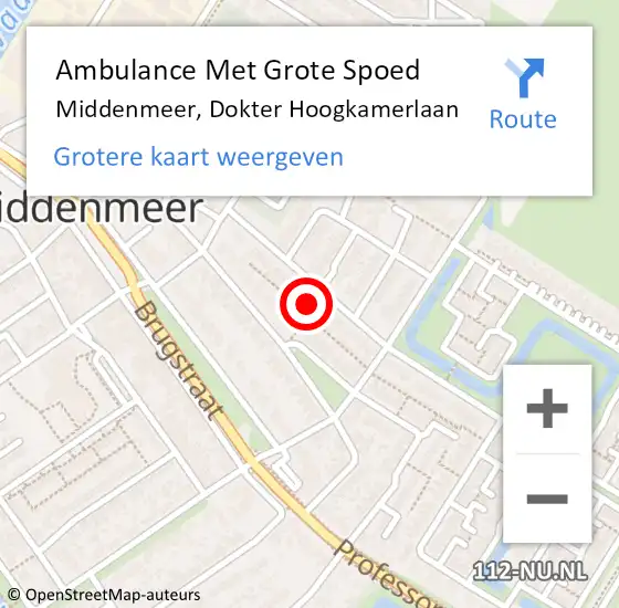 Locatie op kaart van de 112 melding: Ambulance Met Grote Spoed Naar Middenmeer, Dokter Hoogkamerlaan op 18 juli 2023 16:36
