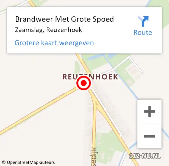 Locatie op kaart van de 112 melding: Brandweer Met Grote Spoed Naar Zaamslag, Reuzenhoek op 18 juli 2023 17:04