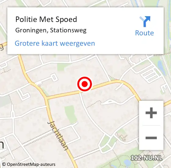 Locatie op kaart van de 112 melding: Politie Met Spoed Naar Groningen, Stationsweg op 18 juli 2023 17:18