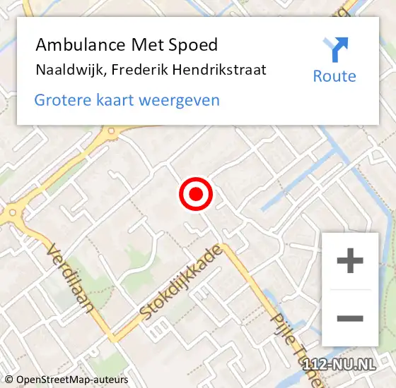 Locatie op kaart van de 112 melding: Ambulance Met Spoed Naar Naaldwijk, Frederik Hendrikstraat op 18 juli 2023 17:56