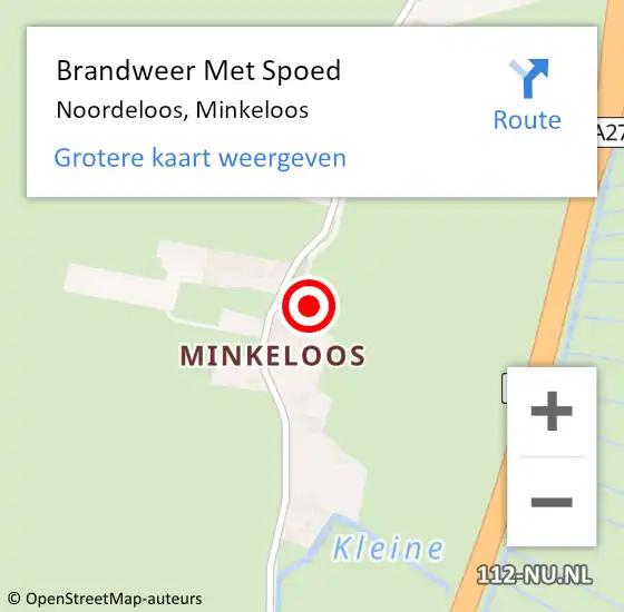Locatie op kaart van de 112 melding: Brandweer Met Spoed Naar Noordeloos, Minkeloos op 18 juli 2023 18:42