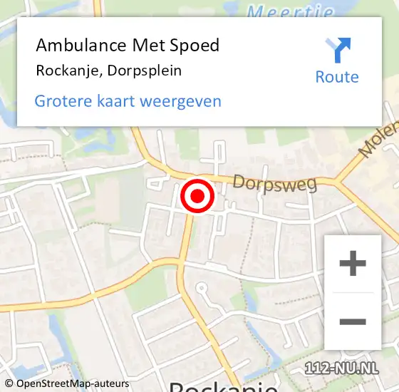 Locatie op kaart van de 112 melding: Ambulance Met Spoed Naar Rockanje, Dorpsplein op 18 juli 2023 19:17