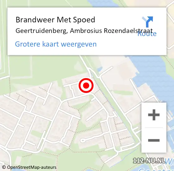 Locatie op kaart van de 112 melding: Brandweer Met Spoed Naar Geertruidenberg, Ambrosius Rozendaelstraat op 2 september 2014 07:54