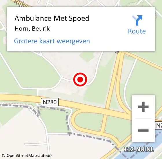 Locatie op kaart van de 112 melding: Ambulance Met Spoed Naar Horn, Beurik op 18 juli 2023 20:53