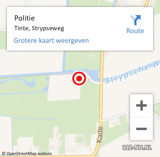 Locatie op kaart van de 112 melding: Politie Tinte, Strypseweg op 18 juli 2023 20:55