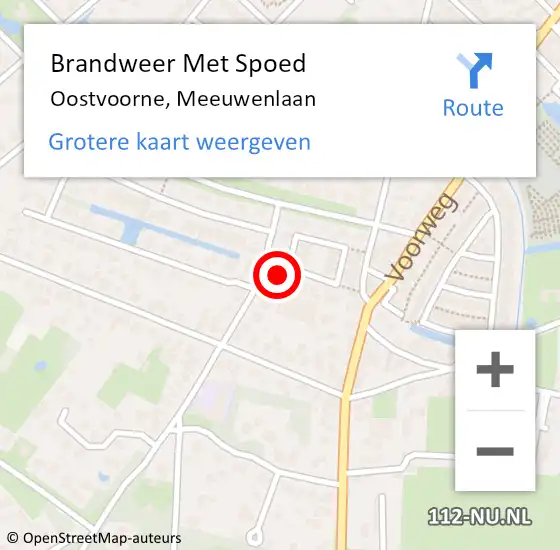 Locatie op kaart van de 112 melding: Brandweer Met Spoed Naar Oostvoorne, Meeuwenlaan op 18 juli 2023 21:56