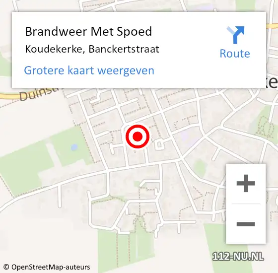 Locatie op kaart van de 112 melding: Brandweer Met Spoed Naar Koudekerke, Banckertstraat op 18 juli 2023 22:29