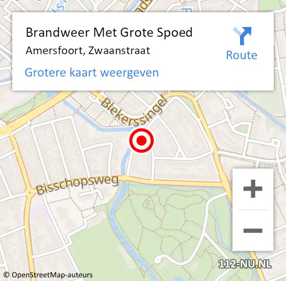 Locatie op kaart van de 112 melding: Brandweer Met Grote Spoed Naar Amersfoort, Zwaanstraat op 19 juli 2023 00:24