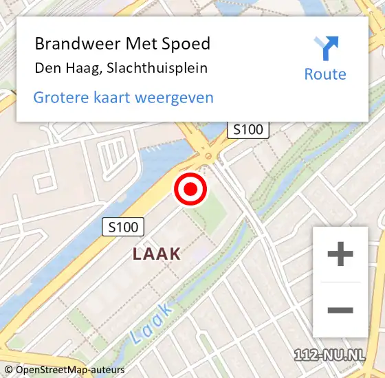 Locatie op kaart van de 112 melding: Brandweer Met Spoed Naar Den Haag, Slachthuisplein op 19 juli 2023 01:10