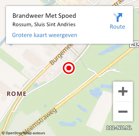 Locatie op kaart van de 112 melding: Brandweer Met Spoed Naar Rossum, Sluis Sint Andries op 19 juli 2023 03:43