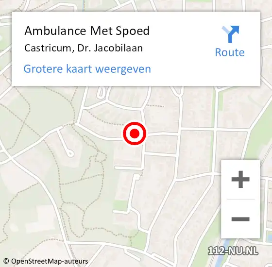 Locatie op kaart van de 112 melding: Ambulance Met Spoed Naar Castricum, Dr. Jacobilaan op 19 juli 2023 05:35