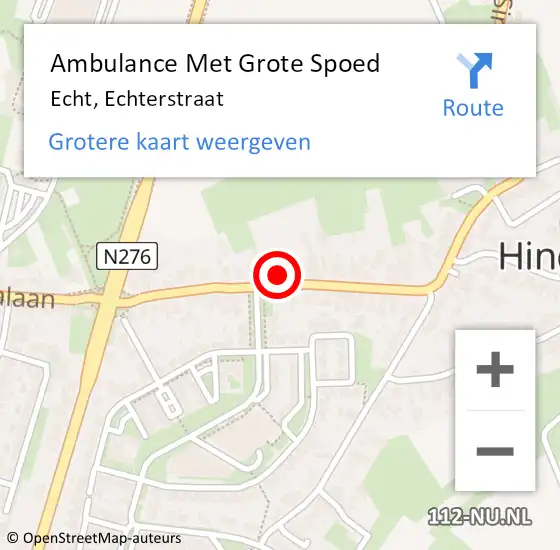 Locatie op kaart van de 112 melding: Ambulance Met Grote Spoed Naar Echt, Echterstraat op 19 juli 2023 05:56