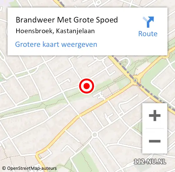 Locatie op kaart van de 112 melding: Brandweer Met Grote Spoed Naar Hoensbroek, Kastanjelaan op 19 juli 2023 06:13