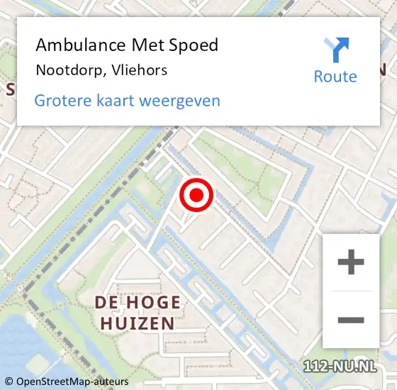 Locatie op kaart van de 112 melding: Ambulance Met Spoed Naar Nootdorp, Vliehors op 19 juli 2023 08:52