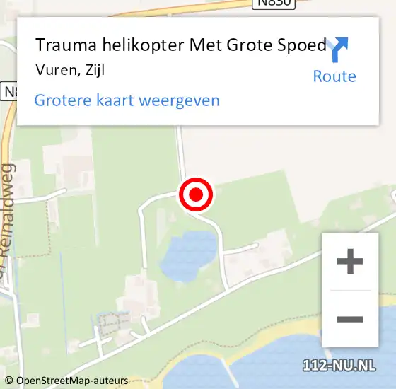 Locatie op kaart van de 112 melding: Trauma helikopter Met Grote Spoed Naar Vuren, Zijl op 19 juli 2023 08:54