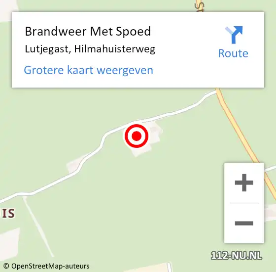 Locatie op kaart van de 112 melding: Brandweer Met Spoed Naar Lutjegast, Hilmahuisterweg op 19 juli 2023 09:12