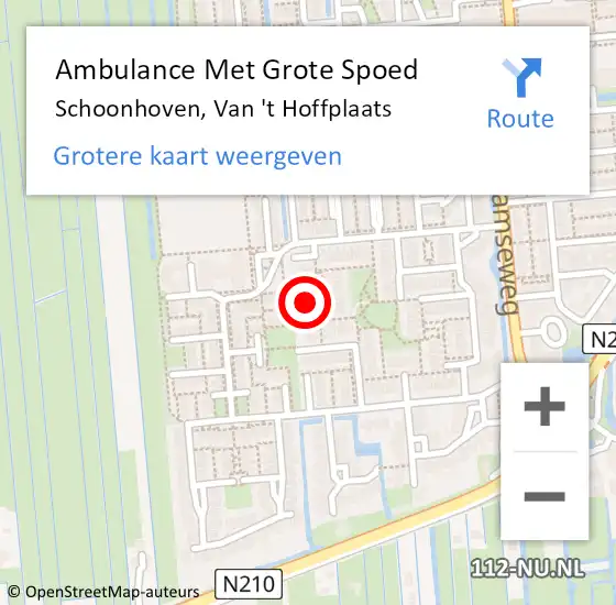 Locatie op kaart van de 112 melding: Ambulance Met Grote Spoed Naar Schoonhoven, Van 't Hoffplaats op 19 juli 2023 09:25