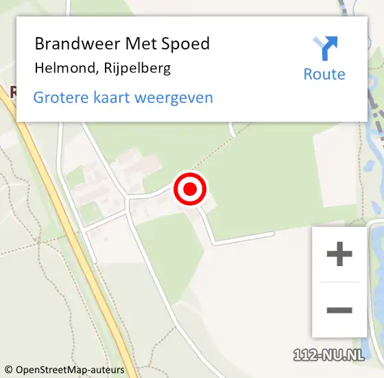 Locatie op kaart van de 112 melding: Brandweer Met Spoed Naar Helmond, Rijpelberg op 19 juli 2023 09:44