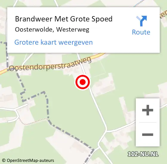Locatie op kaart van de 112 melding: Brandweer Met Grote Spoed Naar Oosterwolde, Westerweg op 19 juli 2023 09:58