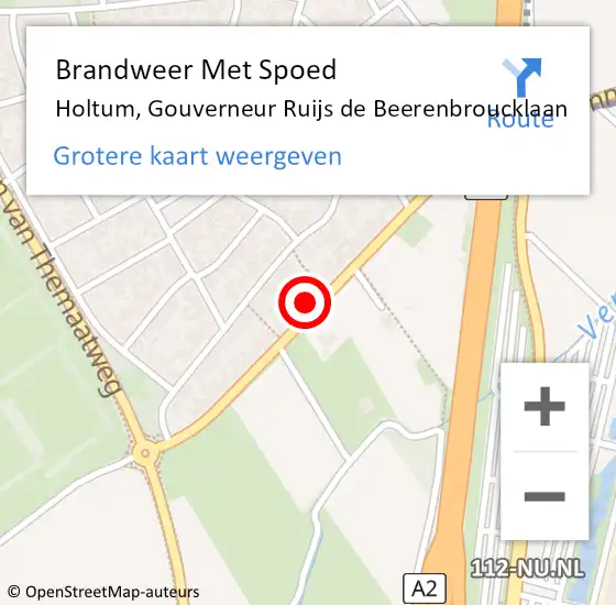 Locatie op kaart van de 112 melding: Brandweer Met Spoed Naar Holtum, Gouverneur Ruijs de Beerenbroucklaan op 19 juli 2023 10:13