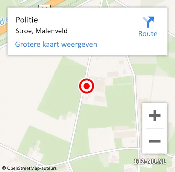 Locatie op kaart van de 112 melding: Politie Stroe, Malenveld op 19 juli 2023 10:16