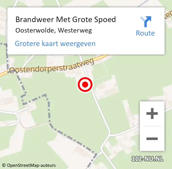 Locatie op kaart van de 112 melding: Brandweer Met Grote Spoed Naar Oosterwolde, Westerweg op 19 juli 2023 10:20