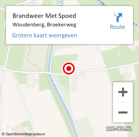 Locatie op kaart van de 112 melding: Brandweer Met Spoed Naar Woudenberg, Broekerweg op 19 juli 2023 10:31