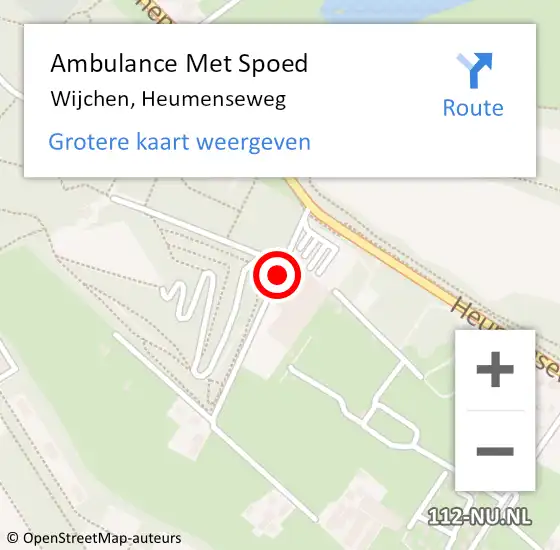 Locatie op kaart van de 112 melding: Ambulance Met Spoed Naar Wijchen, Heumenseweg op 19 juli 2023 11:00