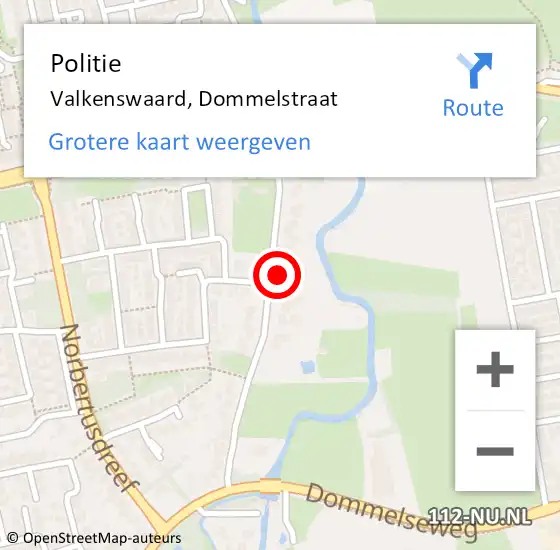 Locatie op kaart van de 112 melding: Politie Valkenswaard, Dommelstraat op 19 juli 2023 11:49