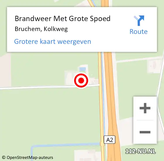 Locatie op kaart van de 112 melding: Brandweer Met Grote Spoed Naar Bruchem, Kolkweg op 19 juli 2023 12:17