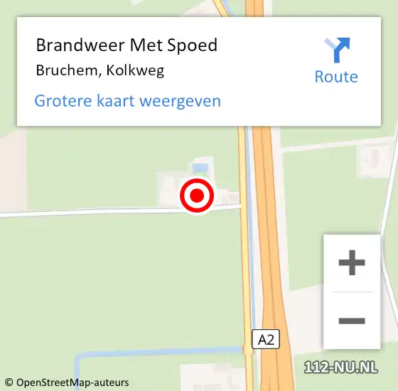 Locatie op kaart van de 112 melding: Brandweer Met Spoed Naar Bruchem, Kolkweg op 19 juli 2023 12:24